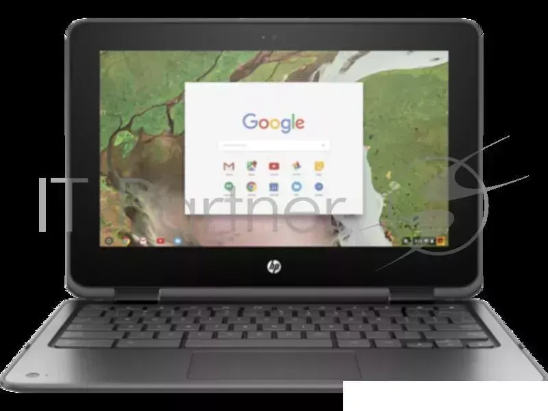 Ноутбук Hewlett-Packard HP ChromeBook x360 11 G1 Celeron N3350 1.1GHz,11.6" HD (1366x768) Touch BV,8Gb,32Gb,47Wh LL,1.4kg,1y,Gray,ChromeOS