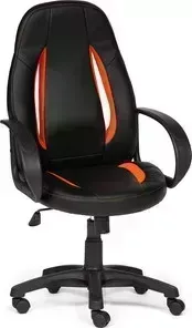 Кресло офисное TetChair ENZO кож/зам+ткань, черный/черный перфорированный/оранжевый, 36-6/36-6/06/07