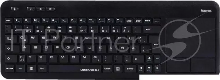 Клавиатура HAMA R1173091 черный USB slim Multimedia Touch