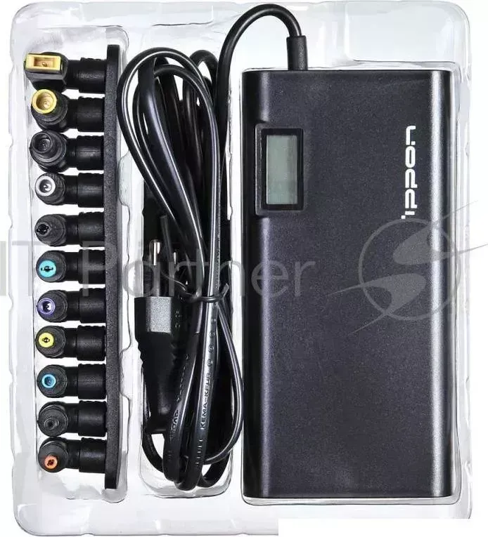Блок питания IPPON SD65U автоматический 65W 15V 19.5V 8 connectors 1xUSB 2.1A от бытовой электросети LСD индикатор