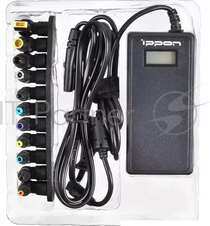 Блок питания IPPON D65U автоматический 65W 15V 19.5V 8 connectors 1.5A 1xUSB 2.1A от бытовой электросети LСD индикатор