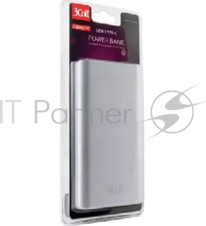 Внешний аккумулятор 3Cott 3C PB 100QC, QC3.0, 10000 мАч, вх.: micro USB 5В2А, Type C 5В2А, вых: USB: 5В2.1А, Type C: 5/9/12В2А, QC3.0 5 12В2.4А