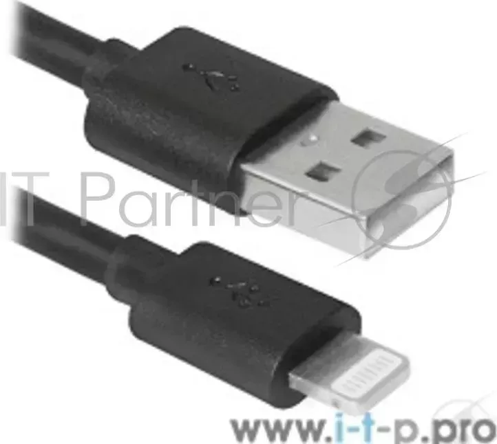 Кабель DEFENDER USB ACH01 03BH черный, USB AM Lightning, 1м 87478