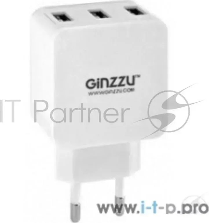Сетевое зарядное устройство GINZZU GA-3315UW, 3.1A, белый