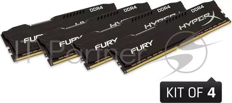 Память оперативная KINGSTON 32GB 2933MHz DDR4 CL17 DIMM (Kit of 4) 1Rx8 HyperX FURY Black