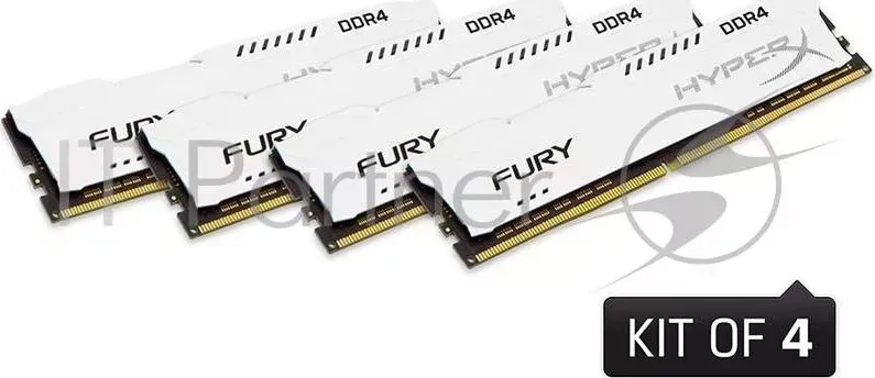 Память оперативная KINGSTON 32GB 2933MHz DDR4 CL17 DIMM (Kit of 4) 1Rx8 HyperX FURY White
