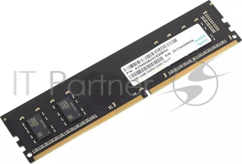 Память DDR4 4Gb (pc-19200) 2400MHz Apacer Retail AU04GGB24CEWBGH/EL.04G2T.LFH