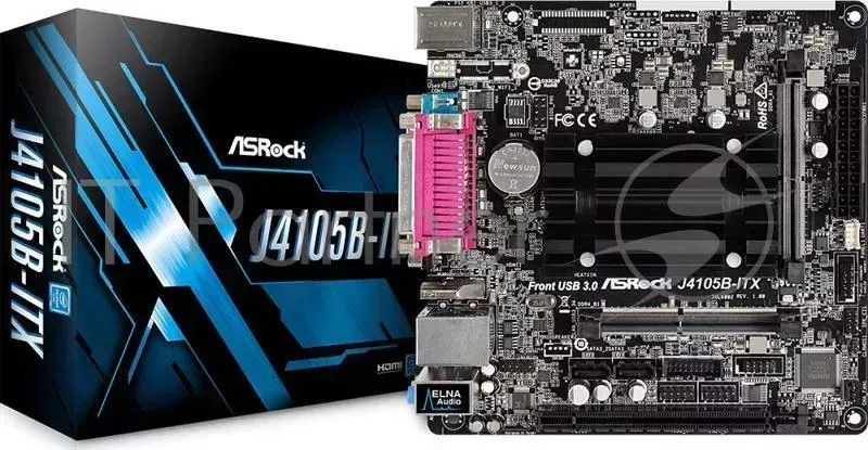 Материнская плата Asrock J4105B-ITX 2xDDR4 mini-ITX AC`97 8ch(7.1) GbLAN+VGA+HDMI