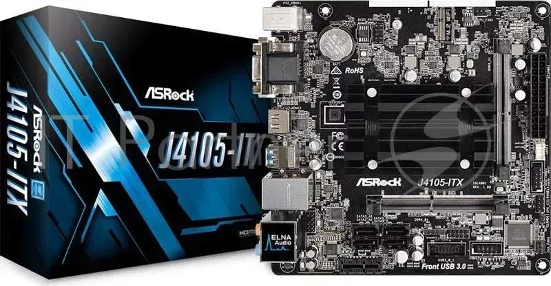 Материнская плата Asrock J4105-ITX 2xDDR4 mini-ITX AC`97 8ch(7.1) GbLAN+VGA+DVI+HDMI