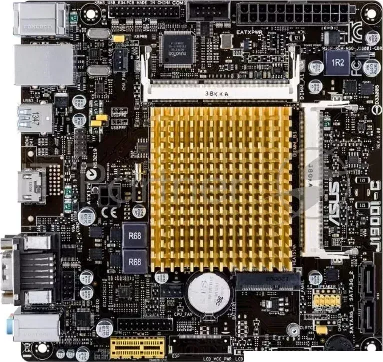 Материнская плата Asus J1900I-C 2xDDR3L mini-ITX AC`97 8ch(7.1) GbLAN+VGA+HDMI