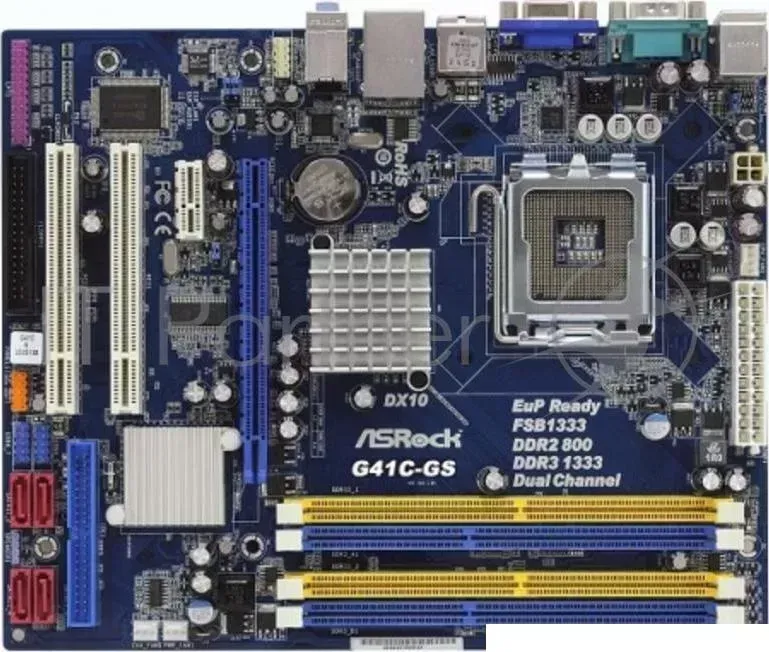 Материнская плата ASROCK G41C-GS RTL/R 2.0{LGA775, G41, DDR3, PCI-E, 6ch Audio, LAN, SATAII, D-Sub, mATX}
