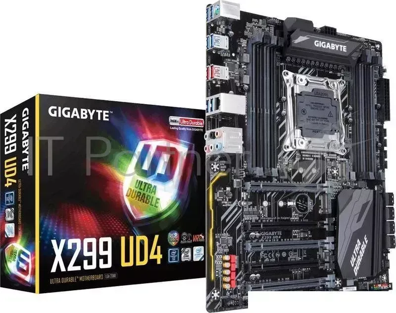 Материнская плата GIGABYTE X299 UD4 Soc 2066 Intel X299 8xDDR4 ATX AC 97 8ch 7.1 GbLAN RAID
