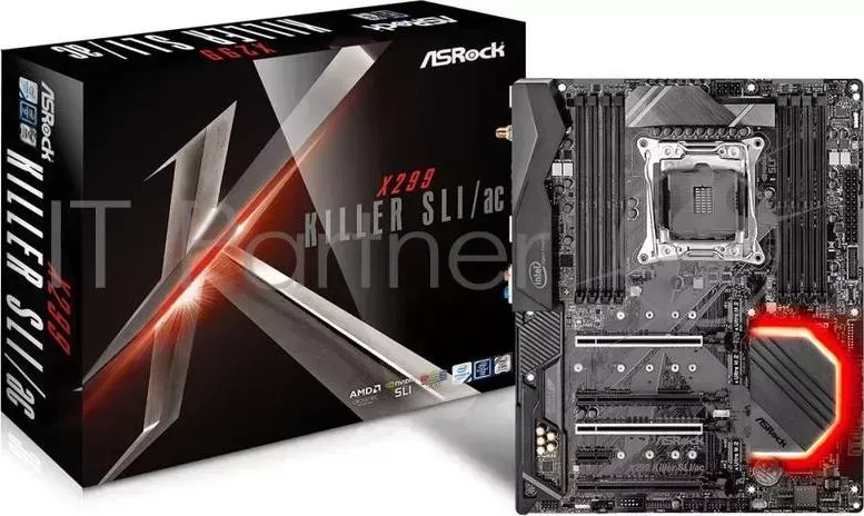 Материнская плата X299 KILLER SLI/AC, Socket 2066, Intel®X299, 8xDDR4-2666, 4xPCI-Ex16, 1xPCI-Ex1, 8xSATA3(RAID 0/1/5/10), 3xM.2, 8 Ch Audio, GLan, Wi ASROCK 8 Ch WiFi, (4+6)xUSB2.0,