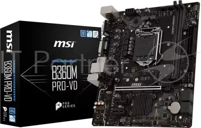 Материнская плата MSI B360M PRO VD Soc 1151v2 Intel B360 2xDDR4 mATX AC 97 8ch 7.1 GbLAN VGA DVI