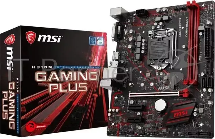 Материнская плата MSI H310M GAMING PLUS Soc-1151v2 Intel H310 2xDDR4 mATX AC`97 8ch(7.1) GbLAN+DVI+HDMI