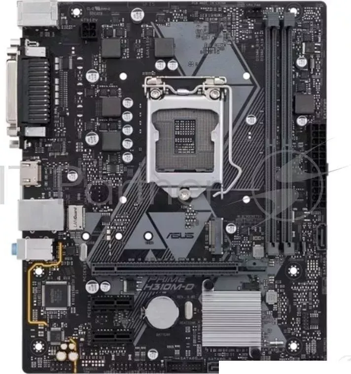 Материнская плата PRIME H310M-D материнская плата форм-фактора microATX сокет LGA1151 чипсет Intel H310 2 слота DDR4 DIMM, 2133-2666 МГц разъемы SATA: ASUS 2