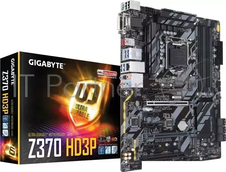 Материнская плата GA-Z370-HD3P, Socket 1151, Intel®Z370, 4xDDR4-2666, D-SUB+DVI-D+HDMI, 2xPCI-Ex16, 4xPCI-Ex1, 1xPCI, 6xSATA3(RAID 0/1/5/10), 2xM.2, 8 GIGABYTE 8