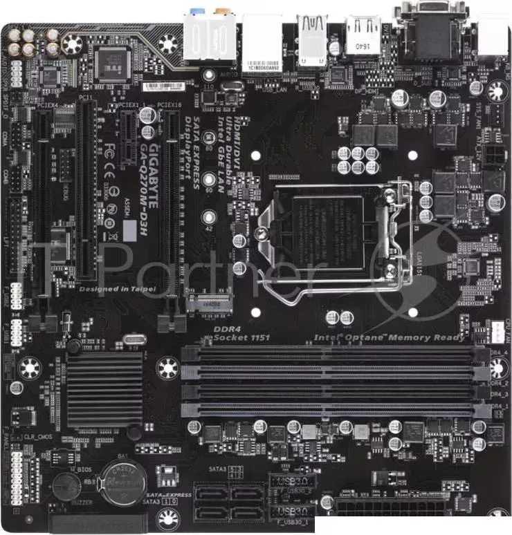 Материнская плата GIGABYTE GA Q270M D3H Soc 1151 Intel Q270 4xDDR4 mATX AC 97 8ch 7.1 GbLAN RAID VGA DVI HDMI DP