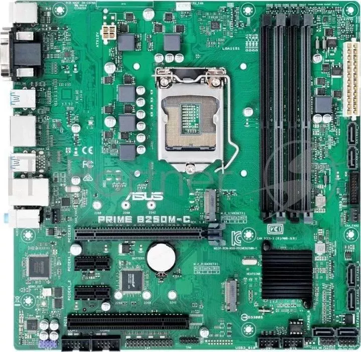 Материнская плата ASUS PRIME B250M C / Intel B250 / LGA1151 / 4xDDR4 64GB / D SUB, DVI D, HDMI, DisplayPort / mATX / RTL