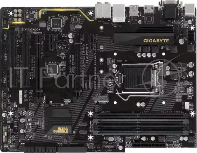 Материнская плата GigaByte GA-B250-HD3 Socket 1151, iB250, 4*DDR4, 2*PCI-E, SATA 6Gb/s, M.2, SATA Express, ALC887 8ch, GLAN, USB3.0, D-SUB + DVI-D + H GIGABYTE + + H