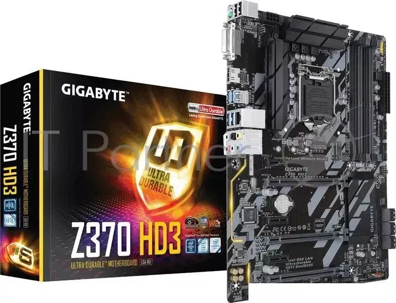 Материнская плата GA-Z370-HD3, Socket 1151, Intel®Z370, 4xDDR4-2666, DVI-D+HDMI, 3xPCI-Ex16, 3xPCI-Ex1, 6xSATA3(RAID 0/1/5/10), 1xM.2, 8 Ch Audio, GLa GIGABYTE 8 Ch