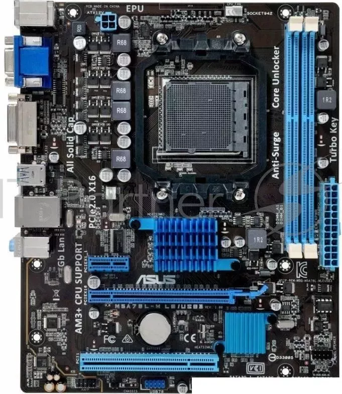 Материнская плата Asus M5A78L-M LE/USB3 Soc-AM3+ AMD 760G 2xDDR3 mATX AC`97 8ch(7.1) GbLAN RAID+VGA+DVI