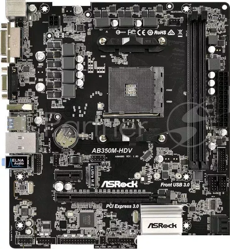 Материнская плата AMD B350 SAM4 MATX AB350M-HDV ASROCK
