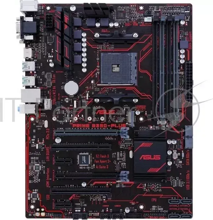 Материнская плата Asus PRIME B350-PLUS Soc-AM4 AMD B350 4xDDR4 ATX AC`97 8ch(7.1) GbLAN RAID+VGA+DVI+HDMI