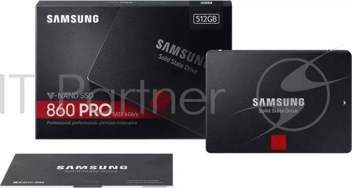 Твердотельный накопитель SSD 2.5" 512GB SAMSUNG 860 PRO R560/W530Mb/s, V NAND, SATA 6Gb/s MZ 76P512BW