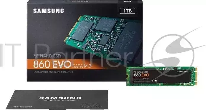 Твердотельный накопитель SSD M.2 1TB SAMSUNG 860 EVO R550/W520Mb/s, V NAND, SATA 6Gb/s, 2280 MZ N6E1T0BW