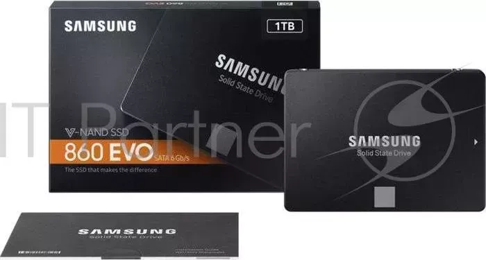 Твердотельный накопитель SSD 2.5" 1TB SAMSUNG 860 EVO R550/W520Mb/s, V NAND, SATA 6Gb/s MZ 76E1T0BW