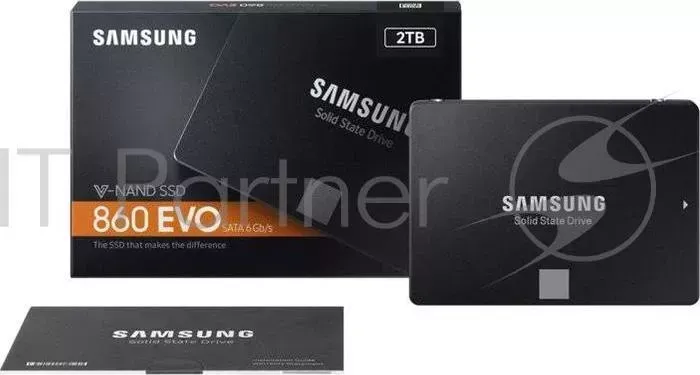 Твердотельный накопитель SSD 2.5" 2TB SAMSUNG 860 EVO R550/W520Mb/s, V NAND, SATA 6Gb/s MZ 76E2T0BW