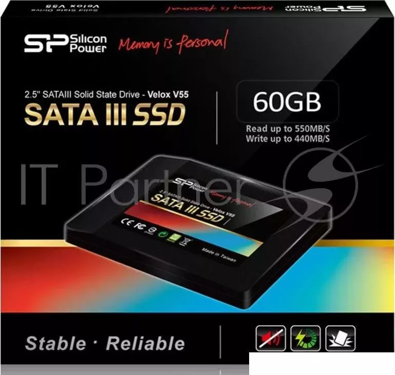 Накопитель SSD SILICON POWER SATA III 60Gb SP060GBSS3V55S25 Velox V55 2.5"