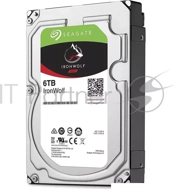 Жесткий диск SEAGATE Original SATA III 6Tb ST6000VN0033 Ironwolf 7200rpm 256Mb 3.5"