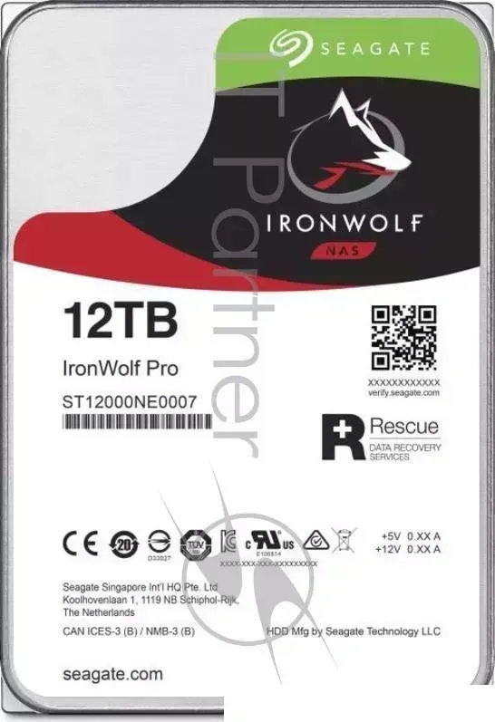 Жесткий диск SEAGATE Original SATA III 12Tb ST12000NE0007 Ironwolf Pro 7200rpm 256Mb 3.5"