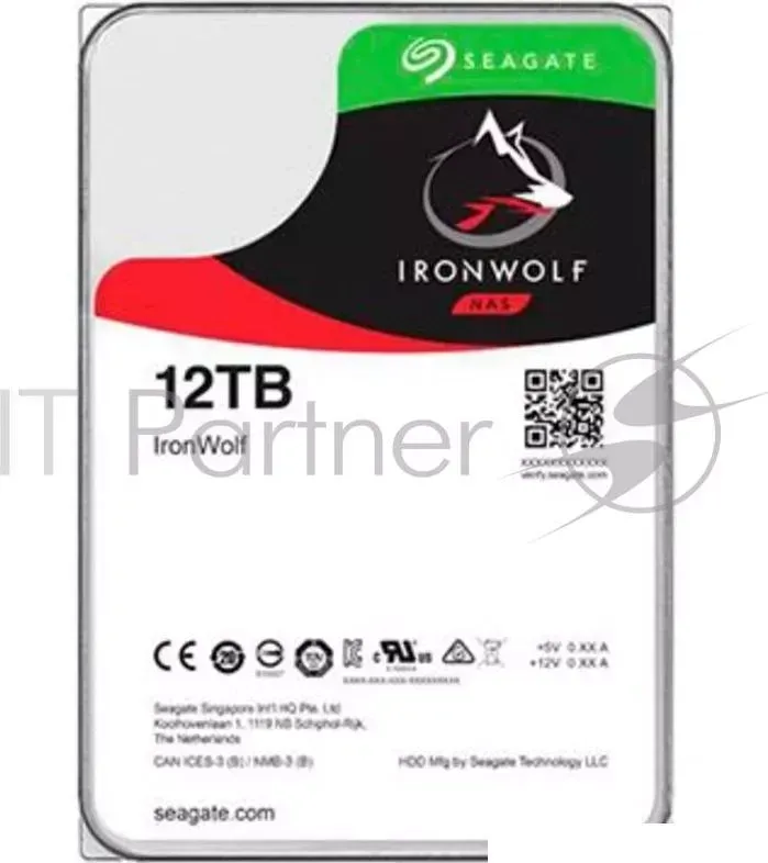 Жесткий диск SEAGATE Original SATA III 12Tb ST12000VN0007 Ironwolf 7200rpm 256Mb 3.5"