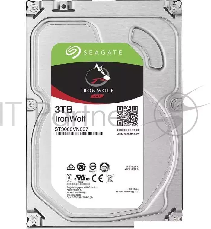 Жесткий диск SEAGATE Original SATA III 3Tb ST3000VN007 NAS Ironwolf 5900rpm 64Mb 3.5"