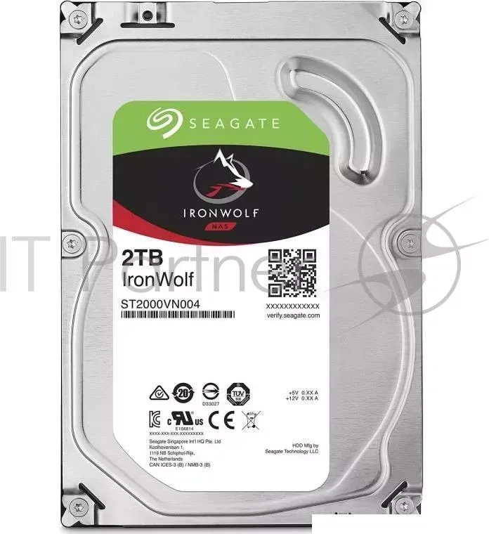 Жесткий диск SEAGATE Original SATA III 2Tb ST2000VN004 NAS Ironwolf 5900rpm 64Mb 3.5"