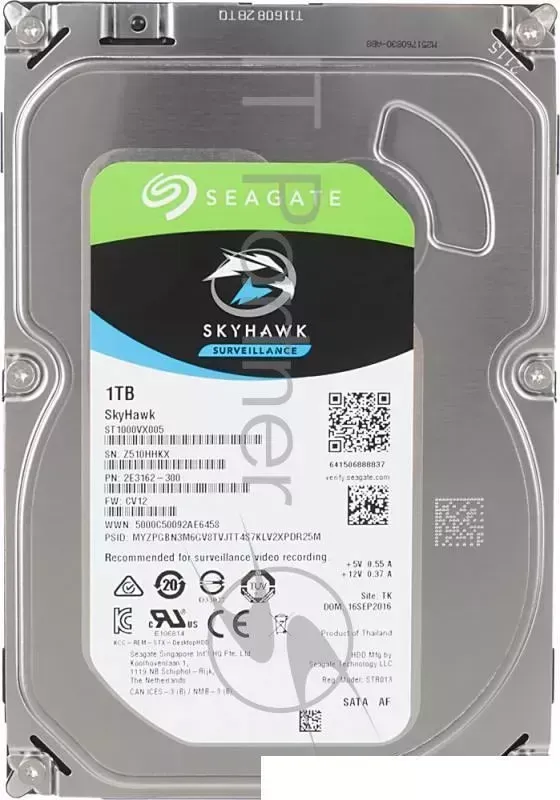 Жесткий диск SEAGATE Original SATA III 1Tb ST1000VX005 Video Skyhawk 5900rpm 64Mb 3.5"