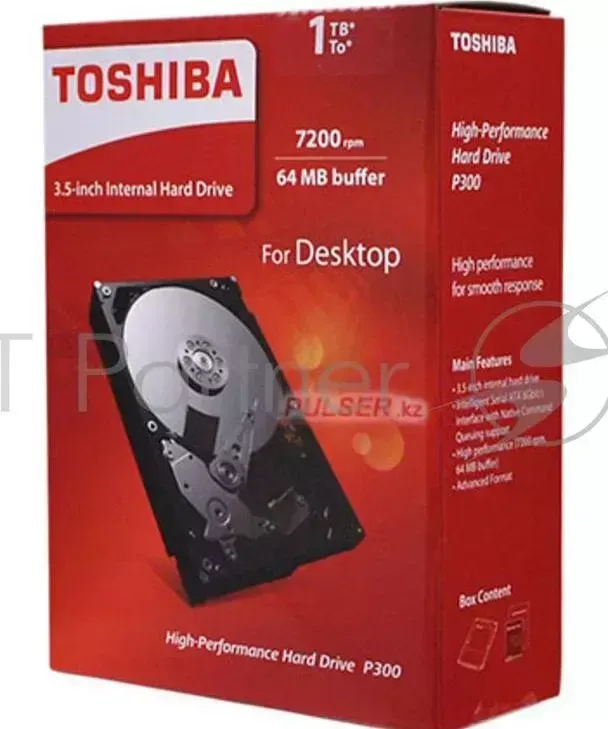 Жесткий диск TOSHIBA SATA III 1Tb HDWD110EZSTA P300 7200rpm 64Mb 3.5" Rtl