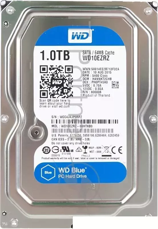 Жесткий диск 1TB WD Caviar Blue (WD10EZRZ) {Serial ATA III, 5400 rpm, 64Mb buffer} WESTERN DIGITAL WD Original S III WD10EZRZ Green 7200rpm 3.5"
