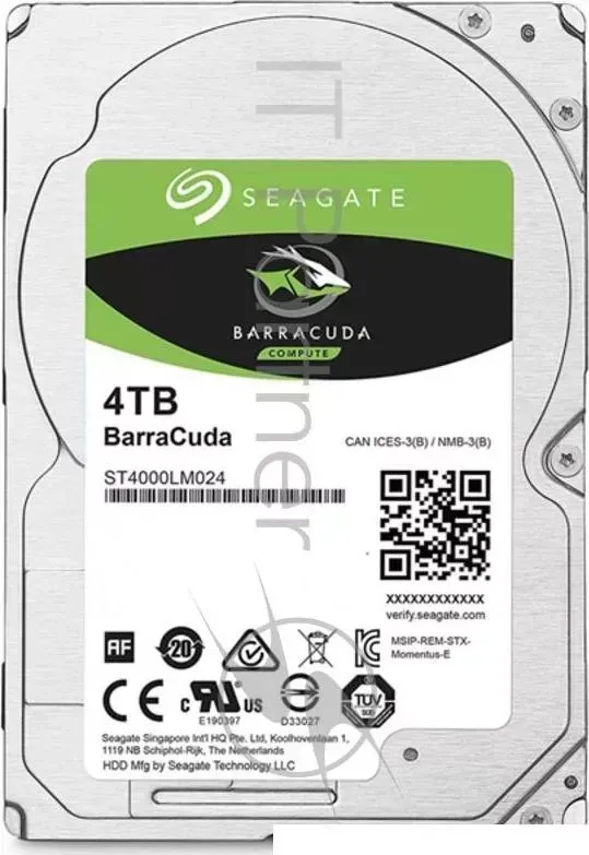 Жесткий диск 4TB SEAGATE Mobile Barracuda Guardian (ST4000LM024) {SATA 6.0Gb/s, 5400 rpm, 128mb buffer}