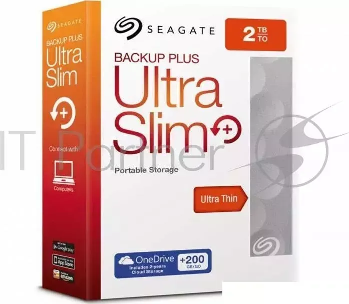 Жесткий диск SEAGATE Original USB 3.0 2Tb STEH2000200 Ultra Slim 2.5" платиновый