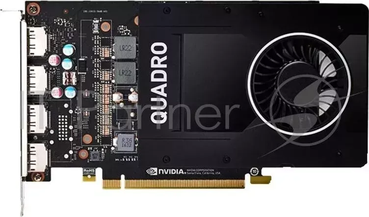 Видеокарта VCQP2000BLK-1 PNY Nvidia Quadro P2000 5GB PCIE 2xDP 160 bit DDR5 1024 Cores 4xDP to DVI D SL adapter, Bulk