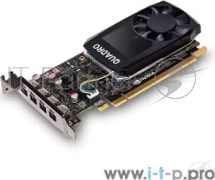 Видеокарта VCQP1000-PB PCIE, 128-bit 640 Cores, 4*mDP1.4, 4*mDP to DP 1xmDP to DVI-D SL adapter, LP bracket PNY VCQP1000 PB
