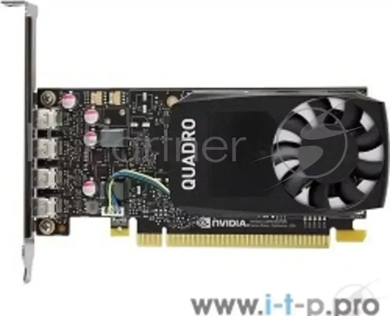 Видеокарта VCQP1000DVI-PB Видеокарта VGA PNY NVIDIA Quadro P1000, 4 GB GDDR5/128 bit, PCI Express 3.0 x16, 4 mDP1.4 4 mDP to DVI D SL adapter , 47 W, 1 slot cooler