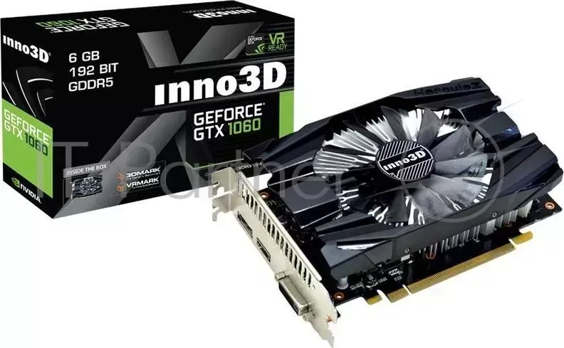 Видеокарта Inno3D Inno3D GeForce GTX 1060 Compact 2(1506Mhz / 8Gbps) / 6GB GDDR5 / 192-bit / DP+HDMI+DVI / VA09 / GP106F6560 Innovision 2 1506Mhz / 8Gbps / / 192 bit / DP HDMI DVI / /