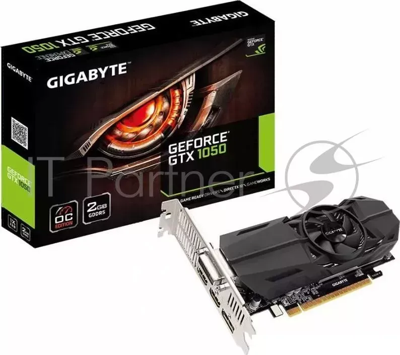 Видеокарта GIGABYTE PCI E GV N1050OC 2GL nVidia GeForce GTX 1050 2048Mb 128bit GDDR5 1366/7008 DVIx1/HDMIx2/DPx1/HDCP Ret low profile