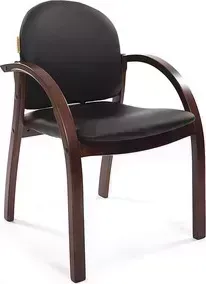 Кресло офисное CHAIRMAN 659 PU2001-12 черный матовый/тем.орех