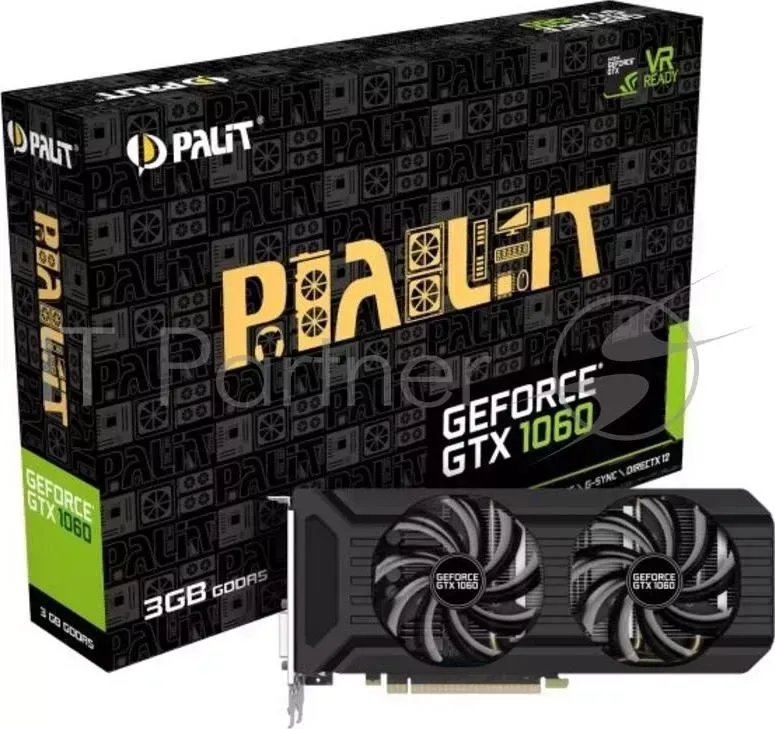Видеокарта PALIT PCI E PA GTX1060 DUAL 3G nVidia GeForce GTX 1060 3072Mb 192bit GDDR5 1506/8000 DVIx1/HDMIx1/DPx3/HDCP Ret
